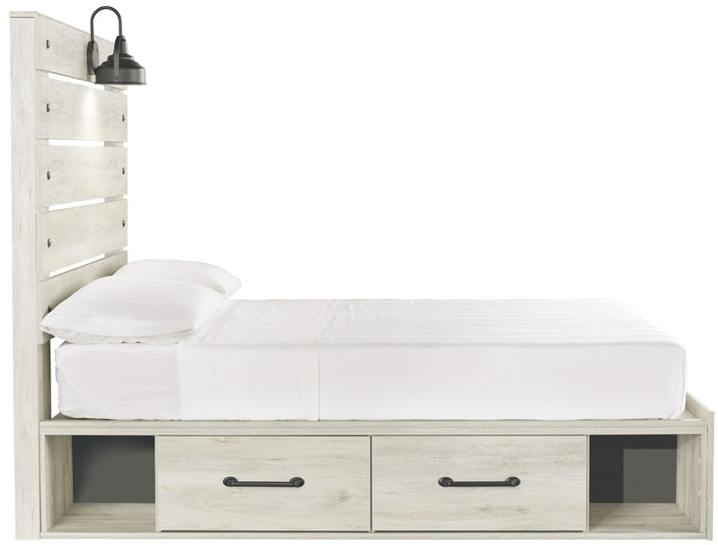Cambeck Whitewash Full Side Storage Platform Bed - DMV FurnitureFull Bed