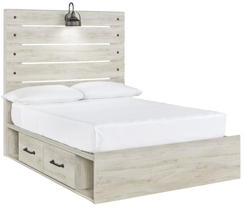 Cambeck Whitewash Full Side Storage Platform Bed - DMV FurnitureFull Bed