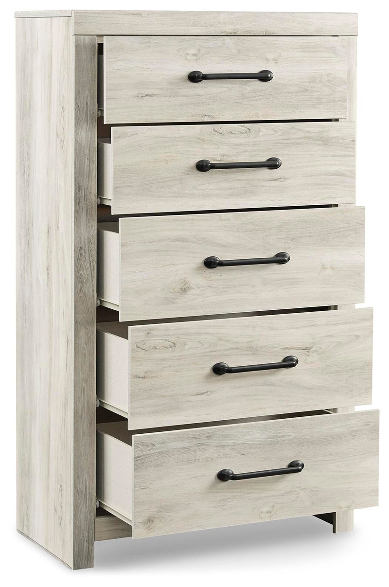 Cambeck Whitewash King Panel Bed, Dresser, Chest and 2 Nightstands - B192B112