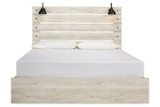 Cambeck Whitewash King Panel Bed with 2 Storage Drawers - DMV FurnitureKing Bed