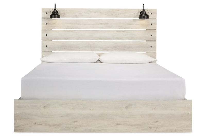 Cambeck Whitewash King Panel Bed with 2 Storage Drawers - DMV FurnitureKing Bed