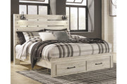 Cambeck Whitewash King Panel Bed with 2 Storage Drawers - DMV FurnitureKing Bed