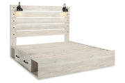 Cambeck Whitewash King Panel Bed with 2 Storage Drawers - DMV FurnitureKing Bed