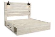 Cambeck Whitewash King Panel Bed with 4 Storage Drawers - DMV FurnitureKing Bed