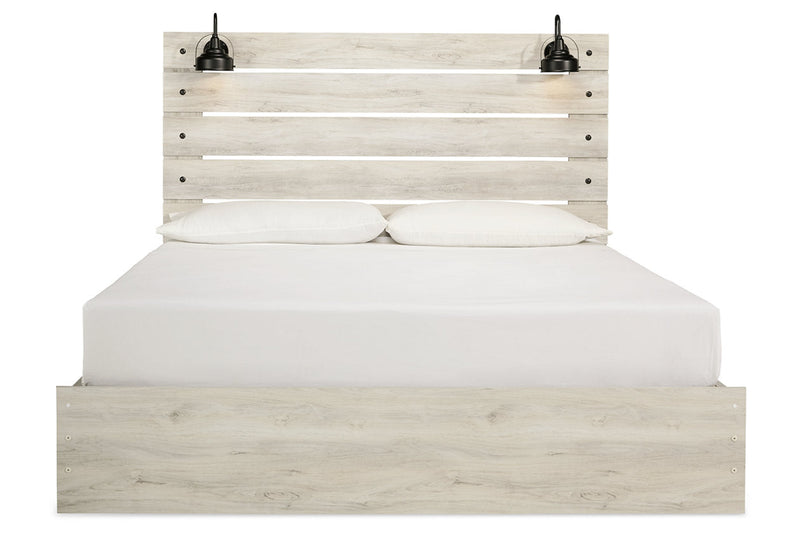 Cambeck Whitewash King Panel Bed with 4 Storage Drawers - DMV FurnitureKing Bed