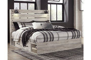 Cambeck Whitewash King Panel Bed with 4 Storage Drawers - DMV FurnitureKing Bed