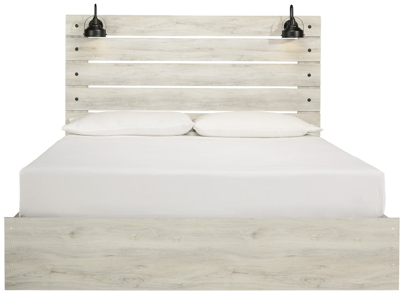 Cambeck Whitewash King Side Storage Platform Bed - DMV FurnitureKing Bed