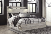 Cambeck Whitewash King Side Storage Platform Bed - DMV FurnitureKing Bed