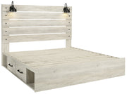 Cambeck Whitewash King Side Storage Platform Bed - DMV FurnitureKing Bed
