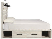 Cambeck Whitewash King Side Storage Platform Bed - DMV FurnitureKing Bed