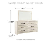Cambeck Whitewash King Storage Bed, 2 Dressers, Mirror, and 2 Nightstands - B192B104