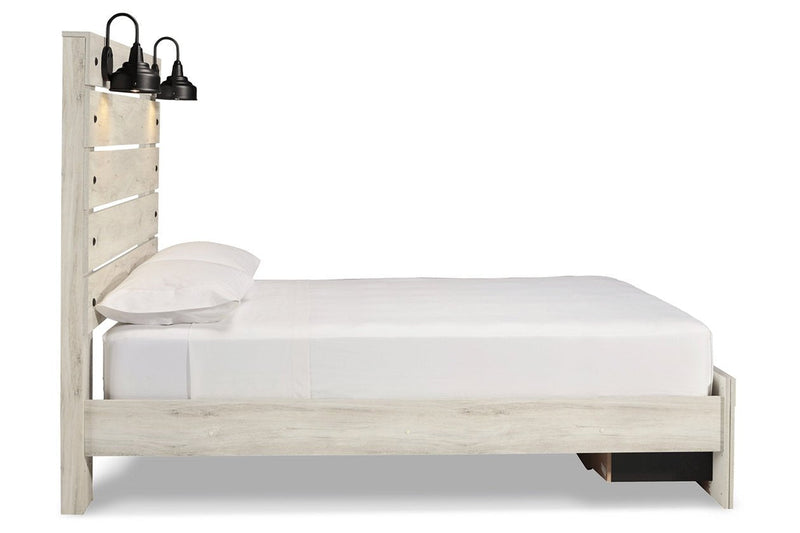 Cambeck Whitewash Queen Panel Bed with 2 Storage Drawers - DMV FurnitureQueen Bed