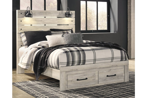 Cambeck Whitewash Queen Panel Bed with 2 Storage Drawers - DMV FurnitureQueen Bed