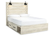 Cambeck Whitewash Queen Panel Bed with 2 Storage Drawers - DMV FurnitureQueen Bed