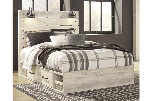 Cambeck Whitewash Queen Panel Bed with 2 Storage Drawers - DMV FurnitureQueen Bed