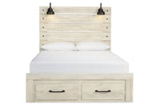 Cambeck Whitewash Queen Panel Bed with 2 Storage Drawers - DMV FurnitureQueen Bed