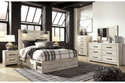 Cambeck Whitewash Queen Panel Bed with 4 Storage Drawers - DMV FurnitureQueen Bed