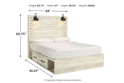 Cambeck Whitewash Queen Panel Bed with 4 Storage Drawers - DMV FurnitureQueen Bed