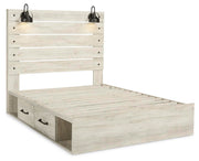 Cambeck Whitewash Queen Panel Bed with Storage, Dresser and 2 Nightstands - B192B99