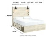 Cambeck Whitewash Queen Platform Bed with 2 Storage Drawers - DMV FurnitureQueen Bed