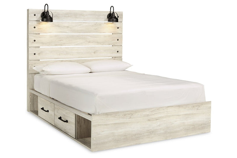 Cambeck Whitewash Queen Platform Bed with 4 Storage Drawers - DMV FurnitureQueen Bed