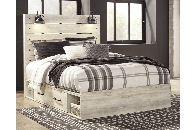 Cambeck Whitewash Queen Platform Bed with 4 Storage Drawers - DMV FurnitureQueen Bed