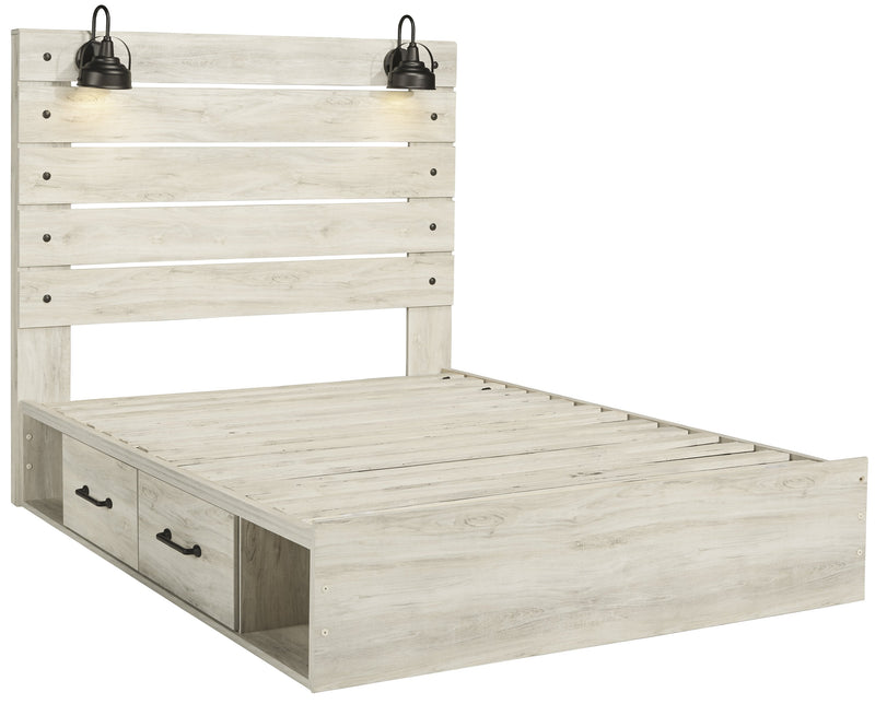 Cambeck Whitewash Queen Side Storage Platform Bed - DMV FurnitureQueen Bed