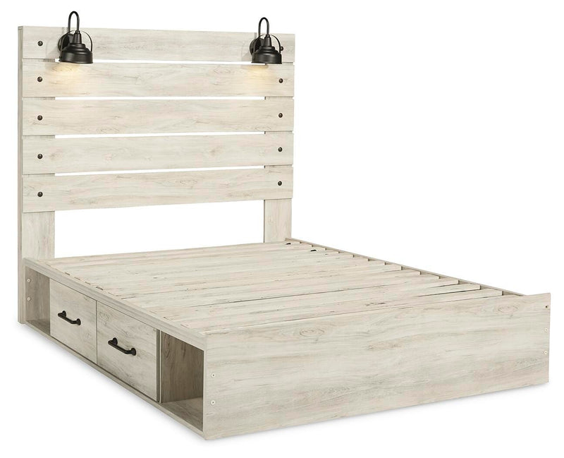 Cambeck Whitewash Queen Storage Bed, Chest and 2 Nightstands - B192B128
