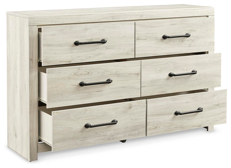 Cambeck Whitewash Twin Panel Bed, Dresser, Chest and Nightstand - B192B84