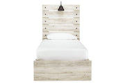 Cambeck Whitewash Twin Panel Bed with 2 Storage Drawers - DMV FurnitureTwin Bed