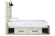 Cambeck Whitewash Twin Panel Bed with 2 Storage Drawers - DMV FurnitureTwin Bed