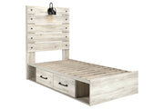 Cambeck Whitewash Twin Panel Bed with 4 Storage Drawers - DMV FurnitureTwin Bed