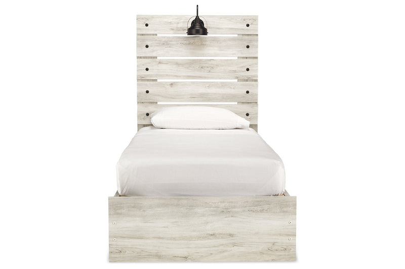 Cambeck Whitewash Twin Panel Bed with 4 Storage Drawers - DMV FurnitureTwin Bed