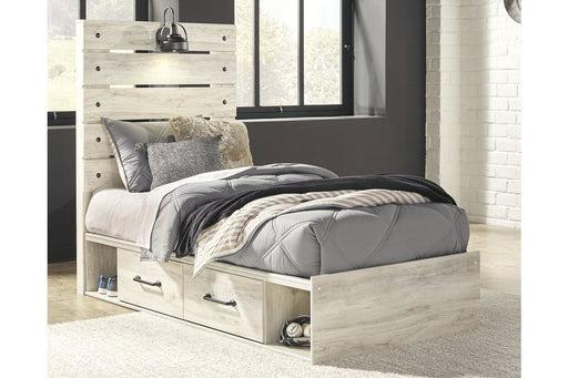 Cambeck Whitewash Twin Panel Bed with 4 Storage Drawers - DMV FurnitureTwin Bed
