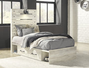 Cambeck Whitewash Twin Side Storage Platform Bed - DMV FurnitureTwin Bed