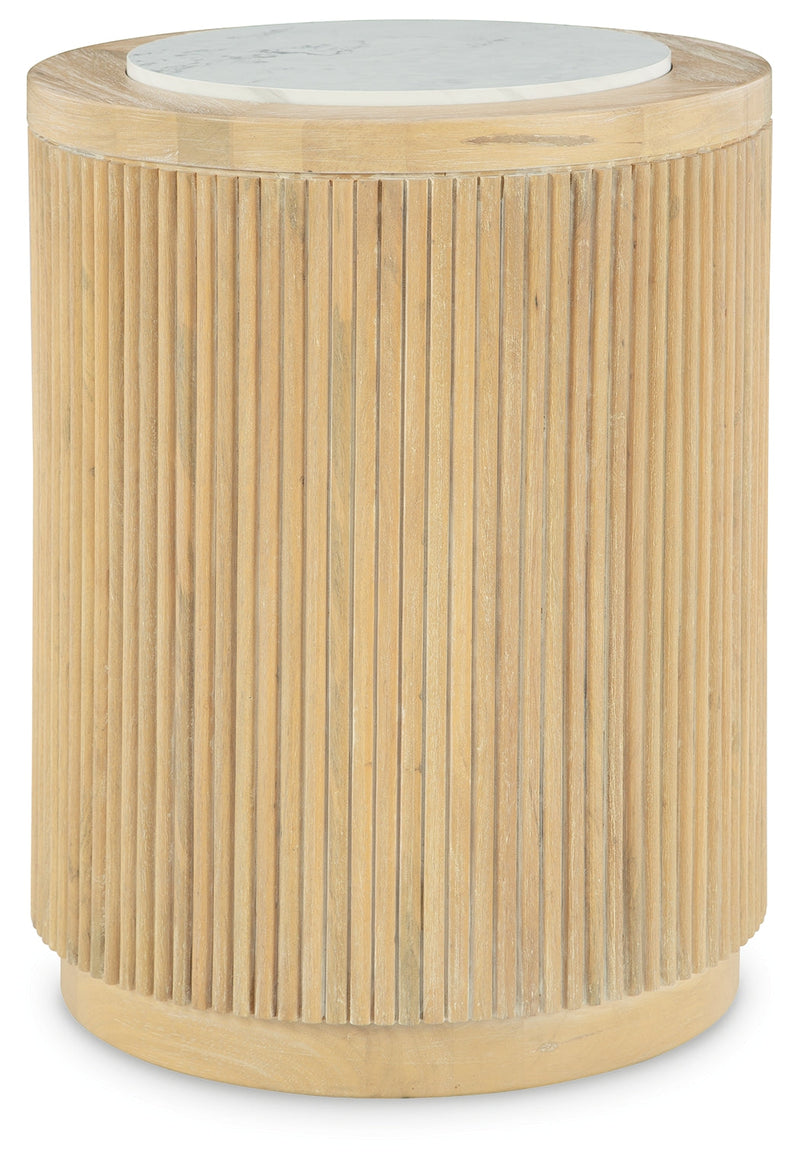 Camdill Light Brown/White End Table - T808-6