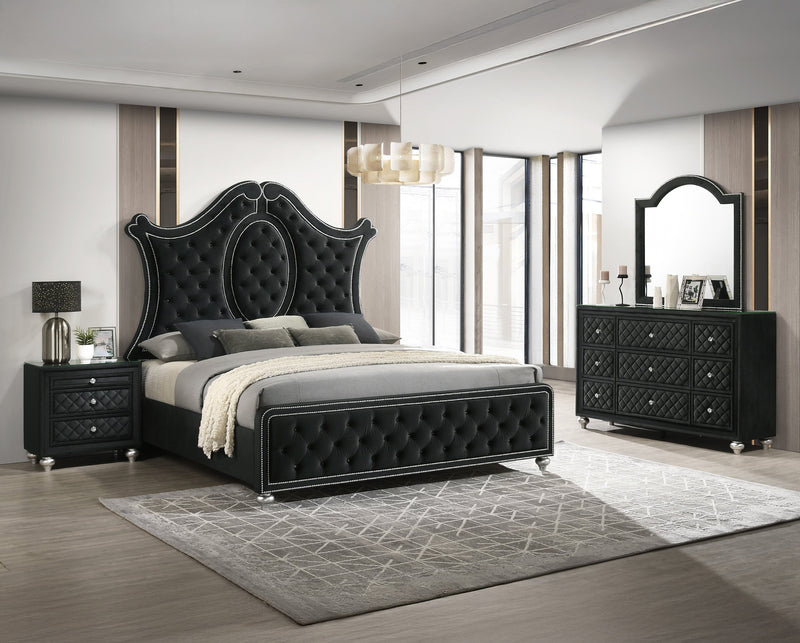 Cameo Black Upholstered Panel Bedroom Set - DMV FurnitureBedroom Set