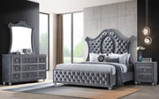 Cameo Gray King Upholstered Panel Bed - DMV FurnitureKing Bed