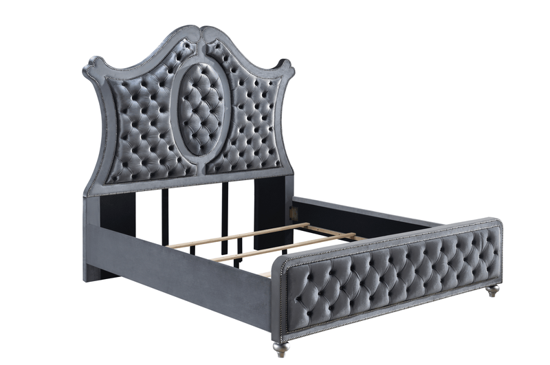 Cameo Gray King Upholstered Panel Bed - DMV FurnitureKing Bed