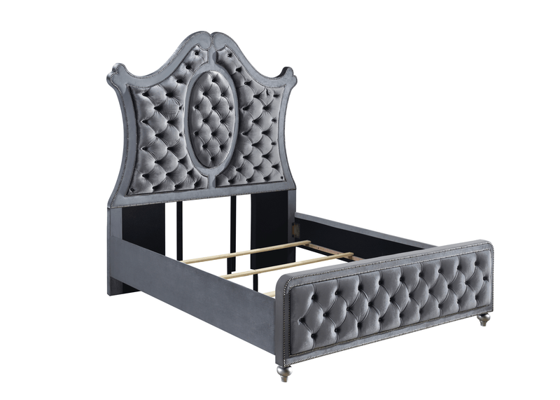 Cameo Gray Queen Upholstered Panel Bed - DMV FurnitureQueen Bed