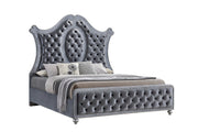 Cameo Gray Queen Upholstered Panel Bed - DMV FurnitureQueen Bed