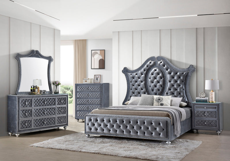 Cameo Gray Upholstered Panel Bedroom Set - DMV FurnitureBedroom Set