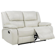 Camila 2-piece Upholstered Reclining Sofa Set White - 610247-S2
