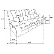 Camila 2-piece Upholstered Reclining Sofa Set White - 610247-S2