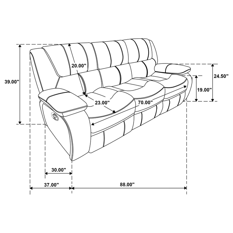 Camila 2-piece Upholstered Reclining Sofa Set White - 610247-S2