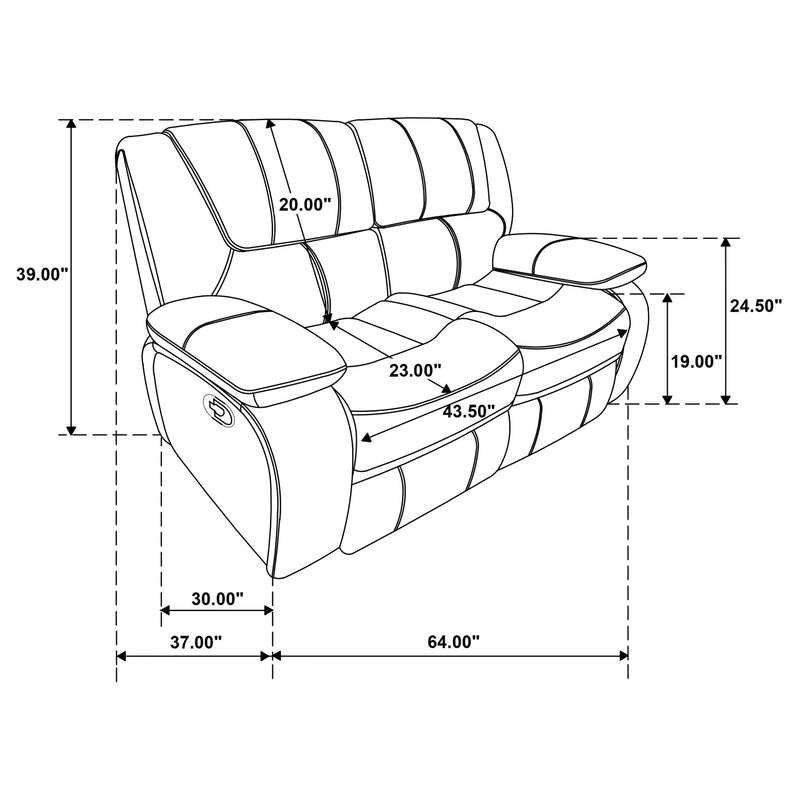 Camila 2-piece Upholstered Reclining Sofa Set White - 610247-S2