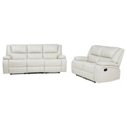 Camila 2-piece Upholstered Reclining Sofa Set White - 610247-S2
