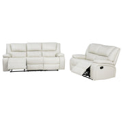 Camila 2-piece Upholstered Reclining Sofa Set White - 610247-S2