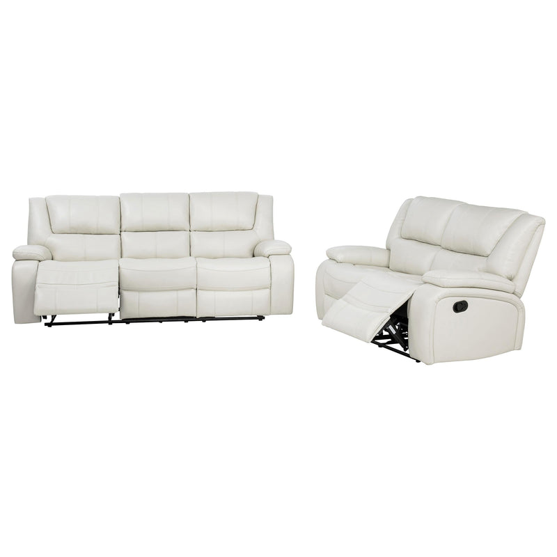 Camila 2-piece Upholstered Reclining Sofa Set White - 610247-S2