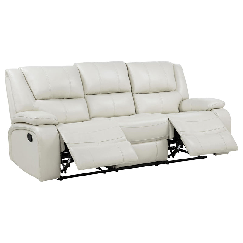 Camila 2-piece Upholstered Reclining Sofa Set White - 610247-S2